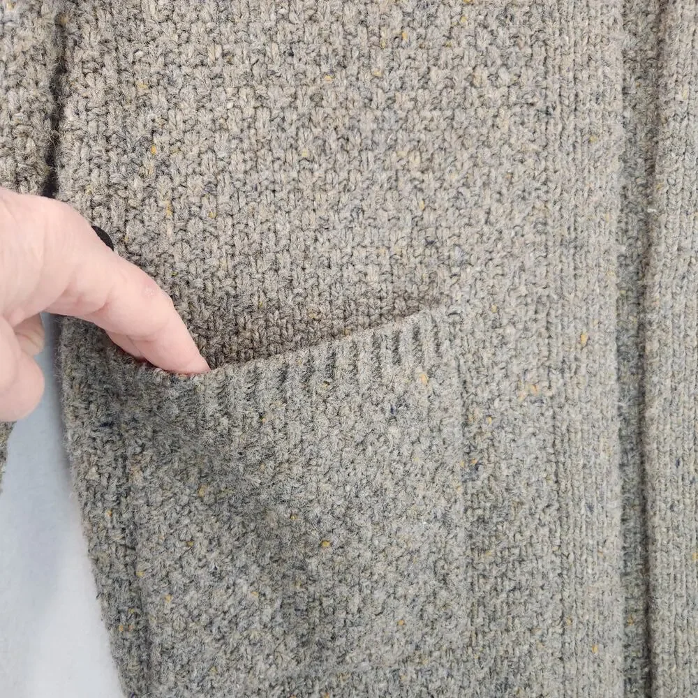 Cynthia Rowley Open Cardigan Sweater Women’s M Wool Blend Brown Chunky Knit EUC - Picture 8 of 16